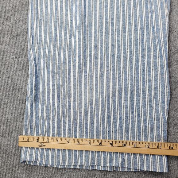 Old Navy Pants Womens XL Blue White Linen Wide Leg Striped Coastal Nautical - Picture 2 of 8